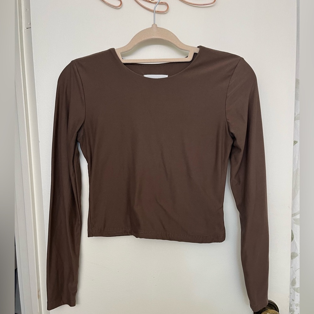 Pink Rose Chocolate Long Sleeve Top